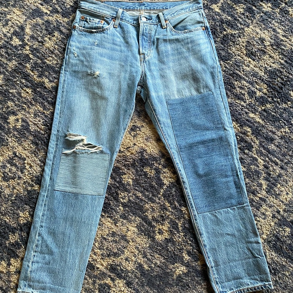 Levi 501 Patchwork Jeans (sz 28)